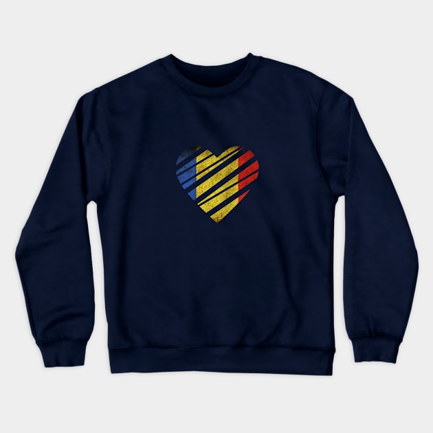 Romania Heart Crewneck Sweatshirt by Graograman